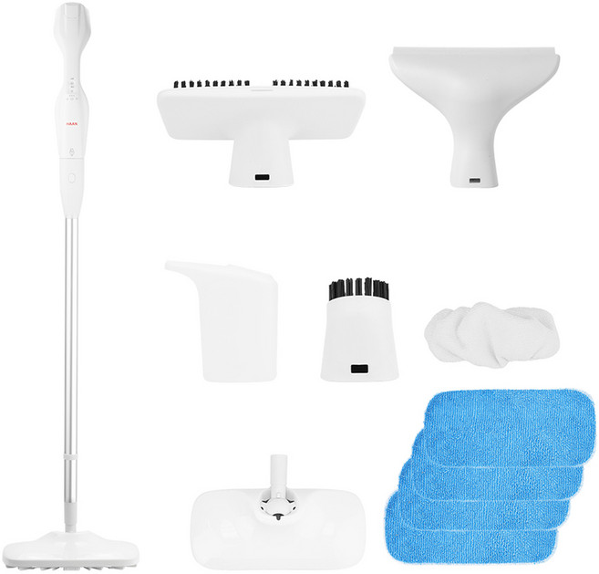 한경희생활과학 2in1 핸디 스팀청소기 + 바닥 브러시 패드 4p 세트 HTE-S600, 혼합색상