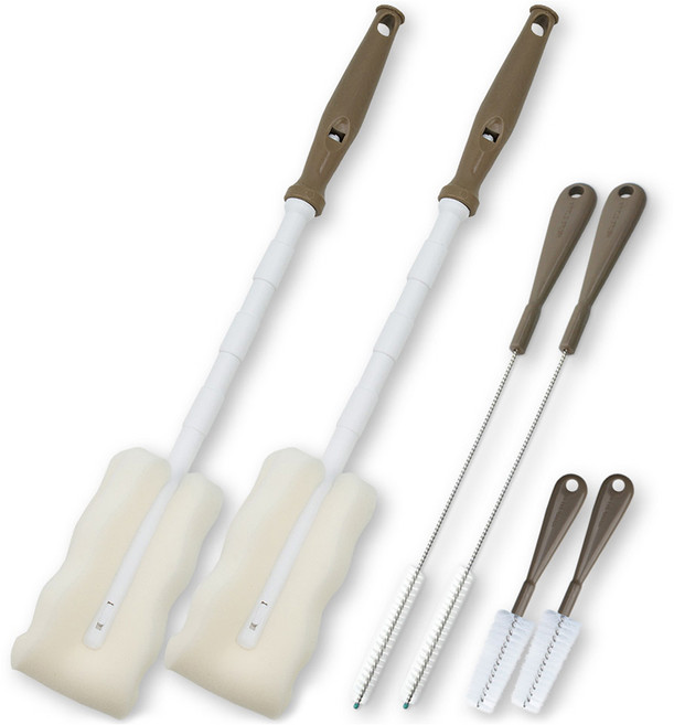 베이비베어 일자형 텀블러 세척솔 3종 세트, 브라운, 2세트