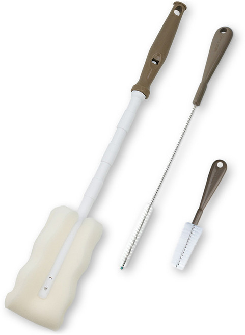 베이비베어 일자형 텀블러 세척솔 3종 세트, 브라운, 1세트