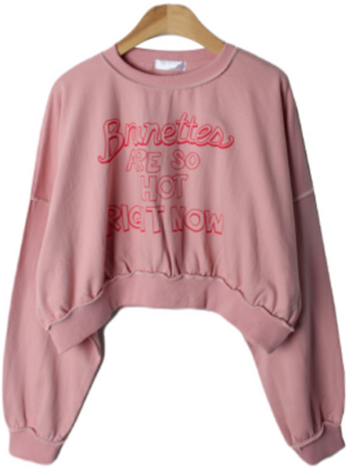 라라온 여성용 빈티지풍 크롭 맨투맨 TSP127