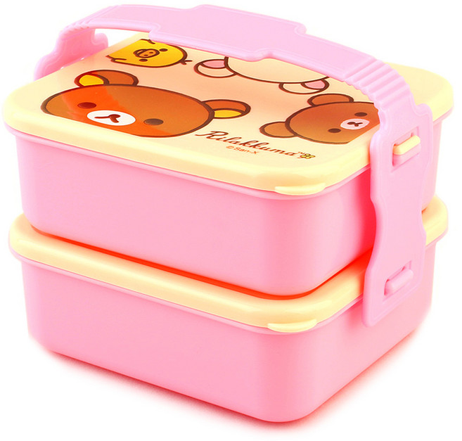 리락쿠마 큐티 2단 도시락, 아이보리, 1개