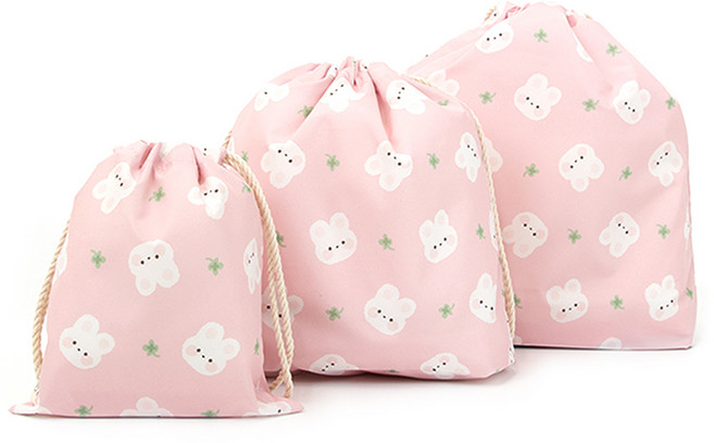 세맘스 스트링 파우치 3종 세트, 토끼랑