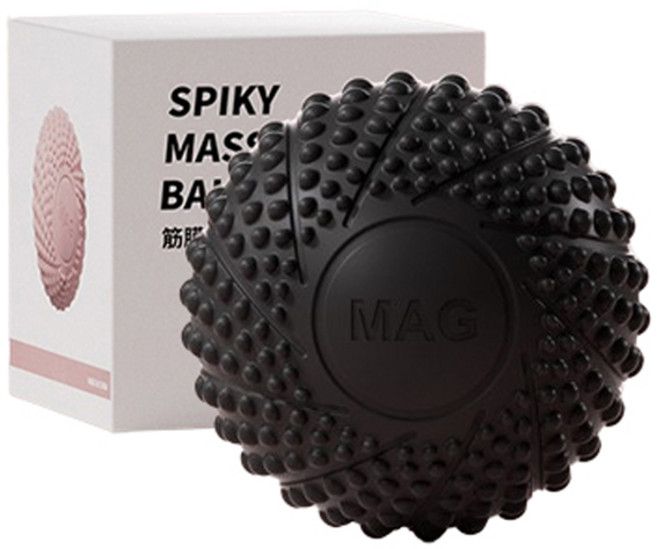 블럭마트 근육 이완 고슴도치 마사지볼, 블랙, 1개