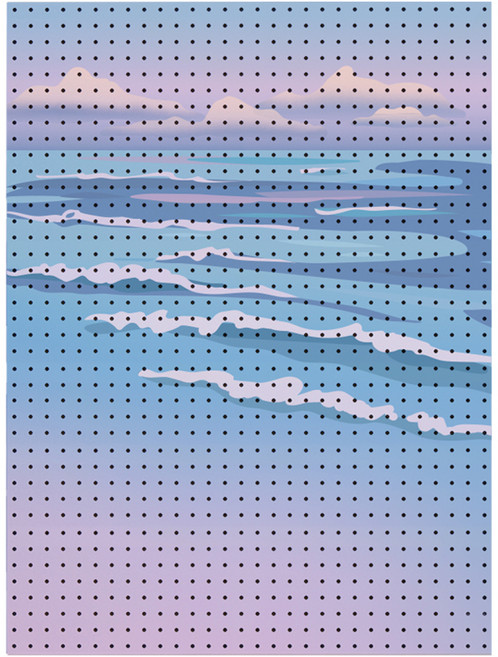 타공판닷컴 파도의 속삭임 UV 프린팅 타공판 600 x 800 mm, 혼합색상, 1개