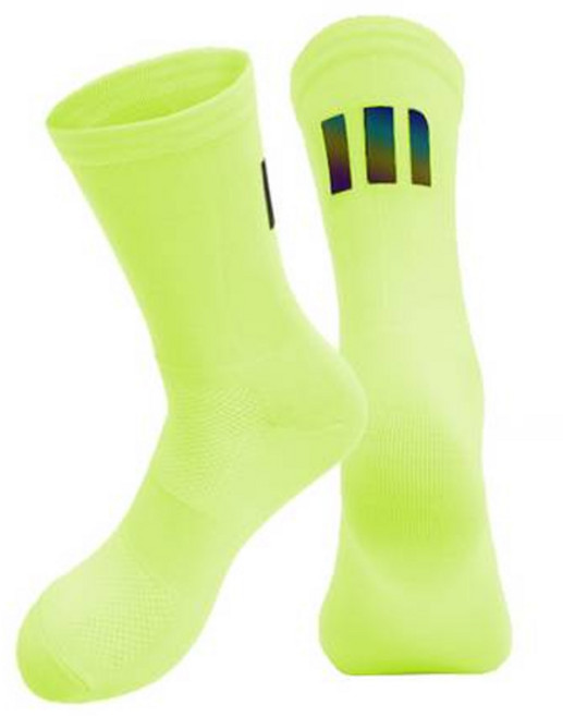 엠모터스 야광 기능성 스포츠 자전거 양말, 네온, 1세트