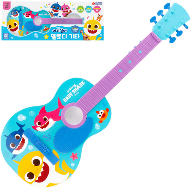 핑크퐁 아기상어 기타 멜로디완구, 혼합색상, 1개