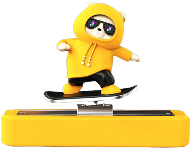 앤티스 차량용 슬라이드 베어 주차번호판, 옐로우, 1개