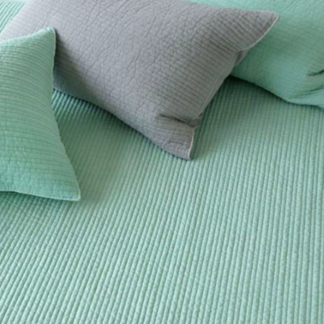 누블 고온에 삶은 줄누빔 피그먼트 60수 아사 순면 스프레드, 민트