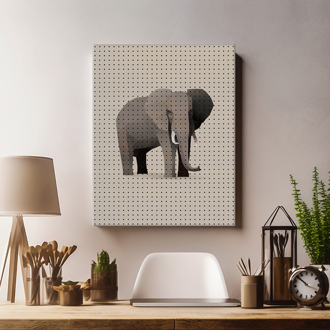 타공판닷컴 인테리어용품 폴리아트 엘리펀트 UV프린팅타공판 700 x 1000 mm, 혼합색상, 1개