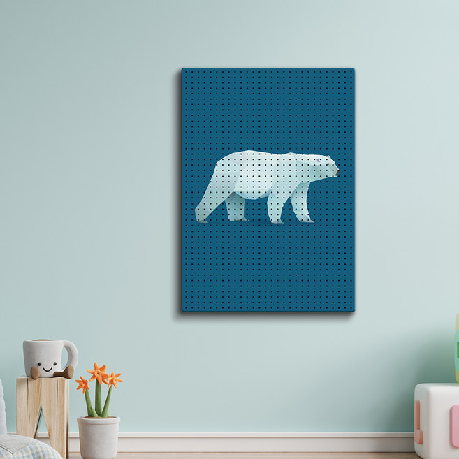 타공판닷컴 폴리아트 폴라베어 인테리어용품 UV프린팅타공판 700 x 1200 mm, 혼합색상, 1개