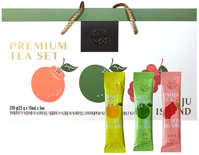 제주담움 프리미엄 차스틱 250g x 3종 세트, 1세트