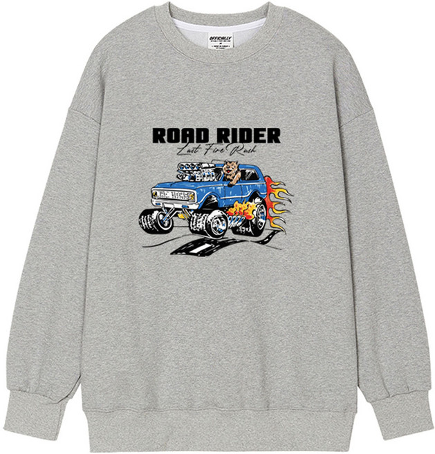 오티디 프리미엄 쮸리 오버핏 로드라이더 맨투맨 OT18036