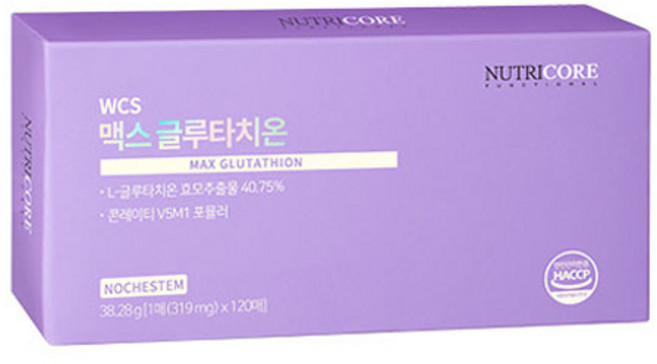 뉴트리코어 맥스 글루타치온 120매, 38.28g, 1개