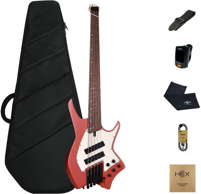 헥스 헤드리스 베이스기타, NB505 G/MRG, 메탈릭 로즈 골드, 1개