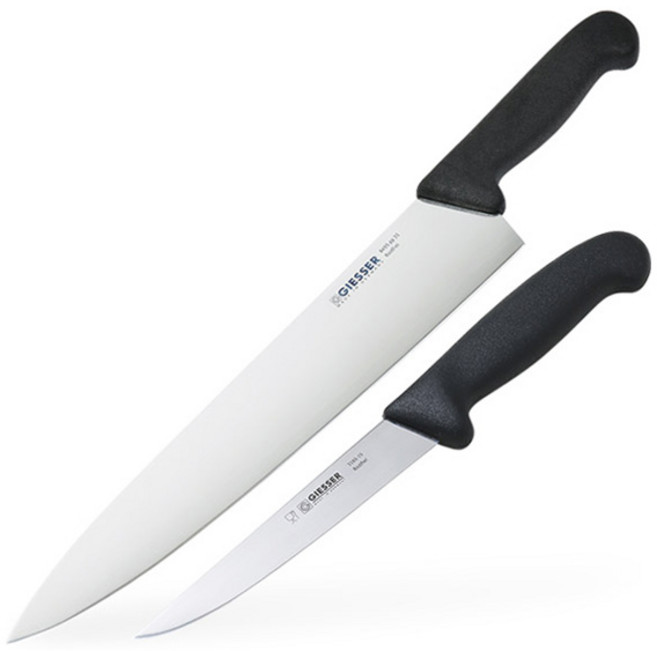 기셀 셰프나이프 31cm + 뼈칼 15cm 세트 블랙, 1세트, 셰프나이프 + 뼈칼