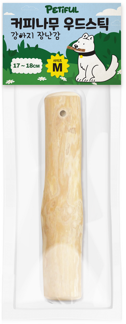 페티풀 커피나무 우드스틱 강아지 장난감 M, 혼합색상, 1개