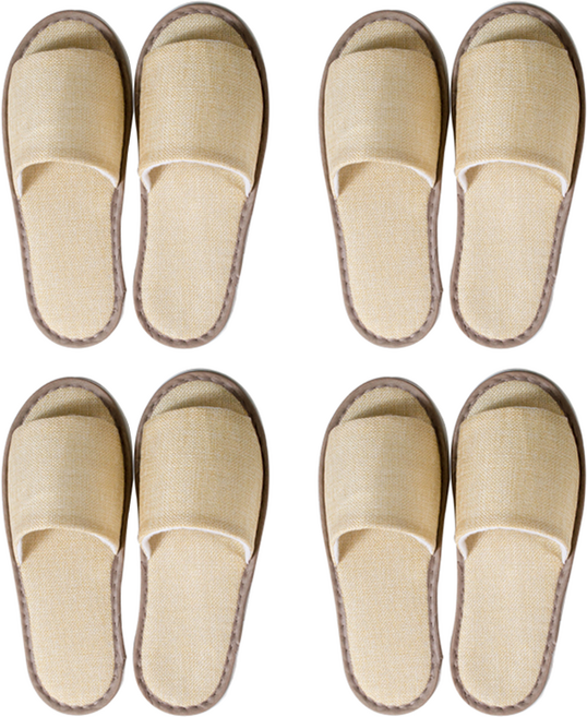 에버하우스 베이직 리넨 실내 일회용 슬리퍼, 카키, 4개