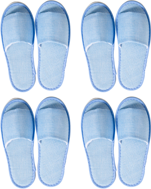 에버하우스 베이직 리넨 실내 일회용 슬리퍼, 블루, 4개