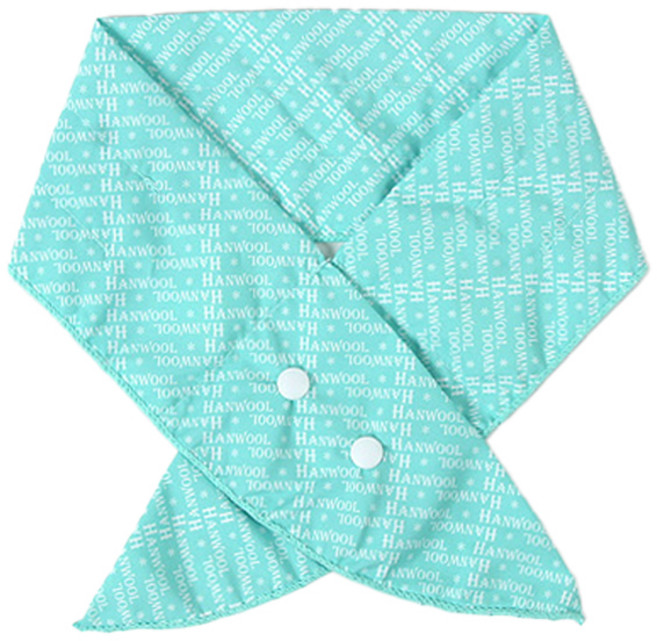 3단 스냅형 아이스 쿨 스카프, 민트, 1개