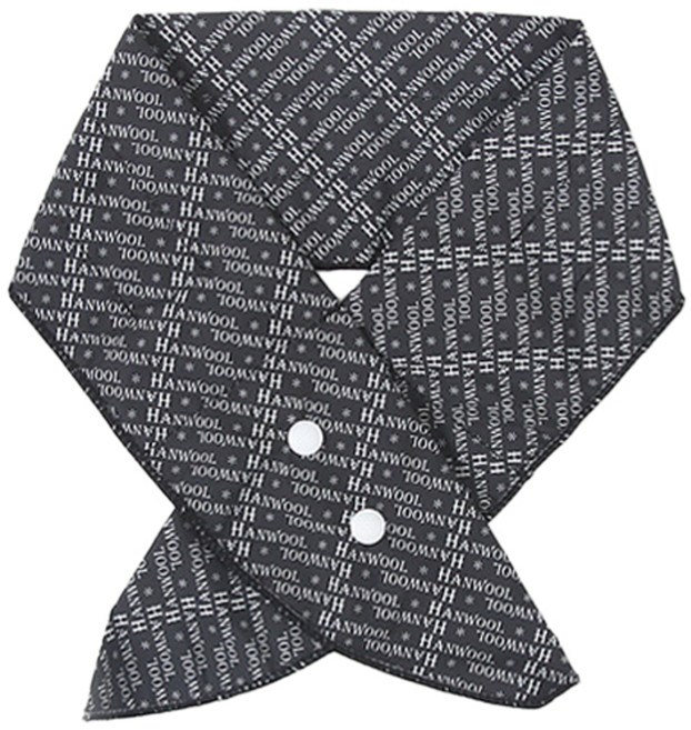 3단 스냅형 아이스 쿨 스카프, 블랙, 1개