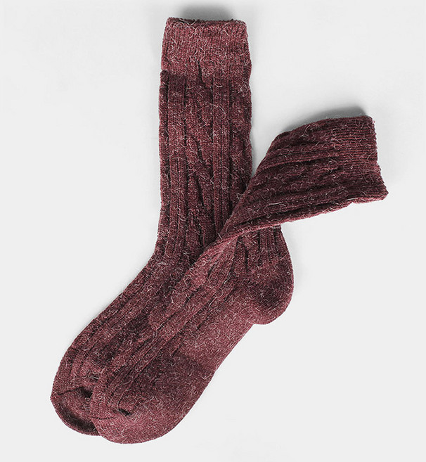 컬러풀 앙고라 니트 장목양말