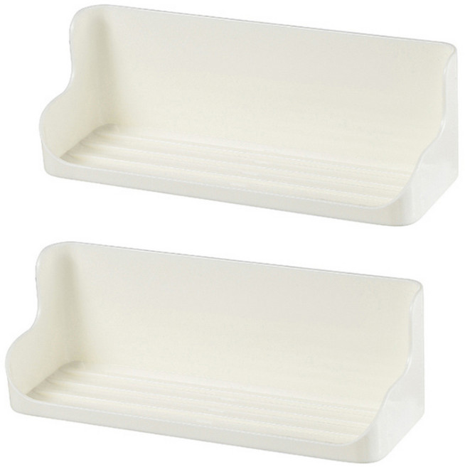 메이크마인 화장실 핸드폰 거치대 무타공 선반 접착식 안경 수납 다용도거치대, 화이트, 2개