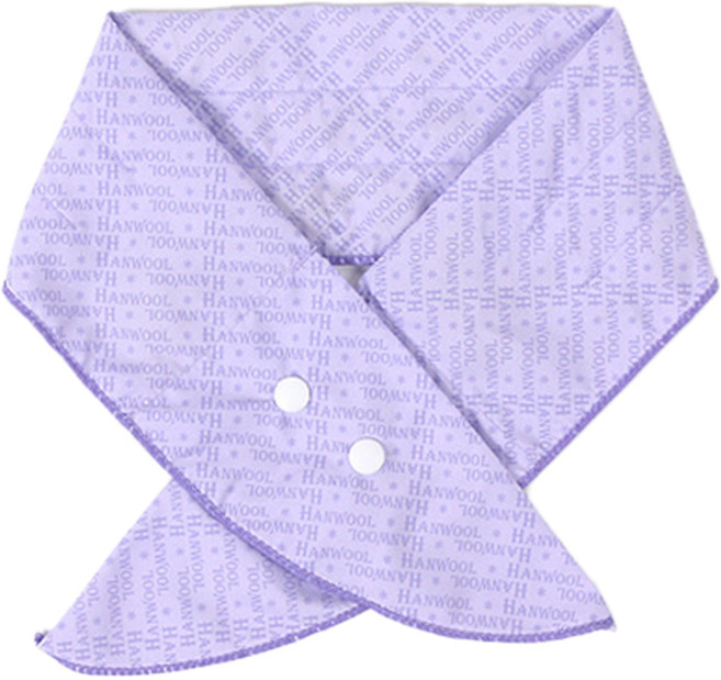 3단 스냅형 아이스 쿨 스카프, 퍼플, 1개