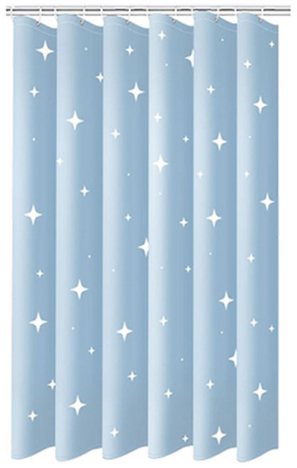 블럭마트 욕실 샤워커튼, 파란별, 1개
