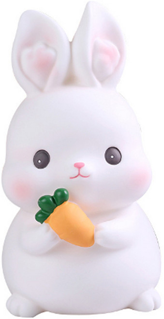 귀여운 토끼 저금통 홈인테리어 소품 동전 지폐 보관함 대형, 화이트, 1개