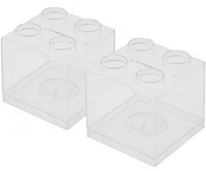 만들하비 아크릴 블록 인테리어용 큐브 저금통, 화이트, 2개