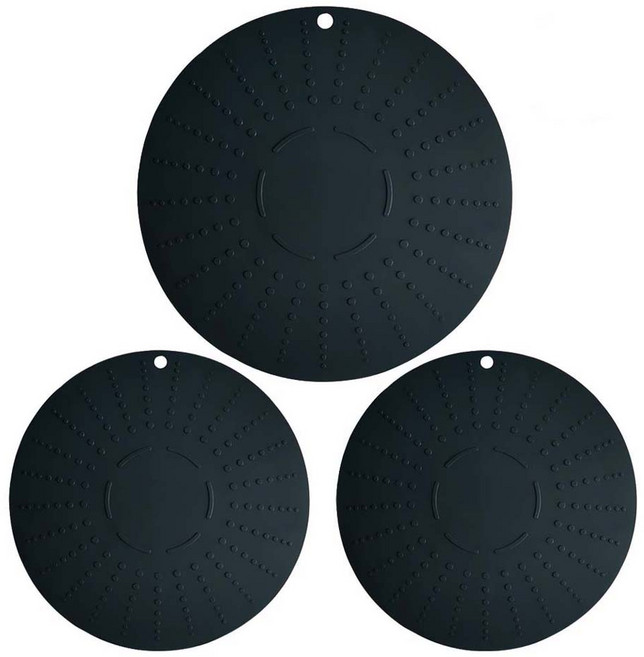 웰라이브 실리콘 인덕션 보호 매트 대 + 소 2개, 블랙, 1세트