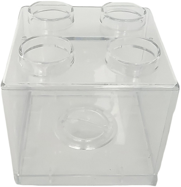 만들하비 아크릴 블록 인테리어용 큐브 저금통, 화이트, 1개