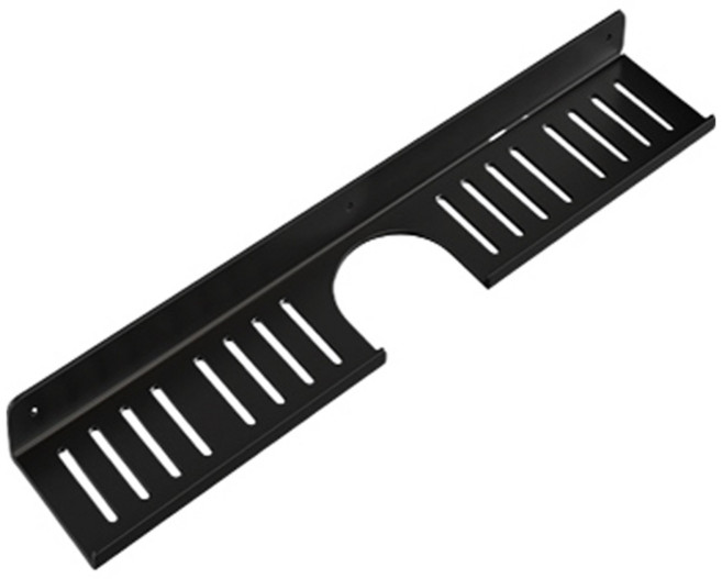 블럭마트 욕실 세면대 U자형 무타공 선반, 블랙, 1개