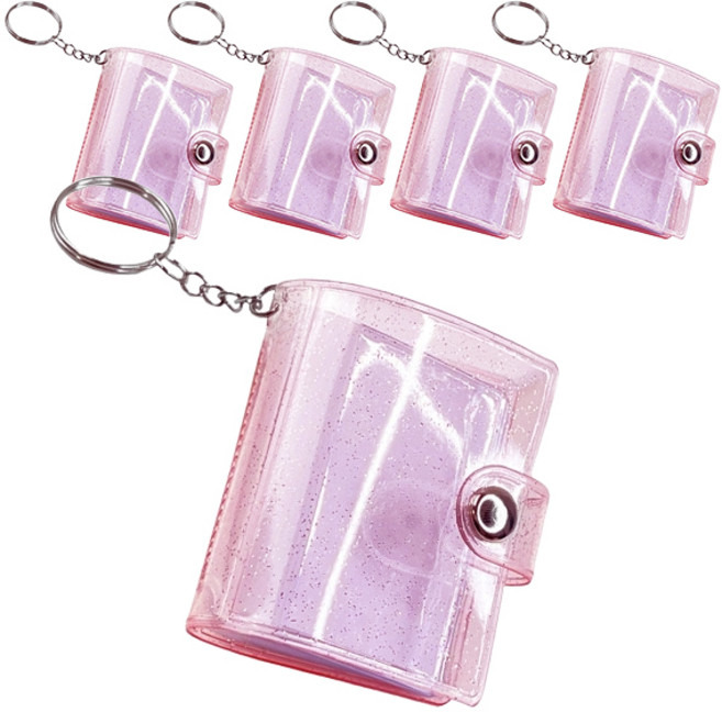 마켓감성 키체인 증명사진 미니 앨범 5p, 글리터핑크, 28매