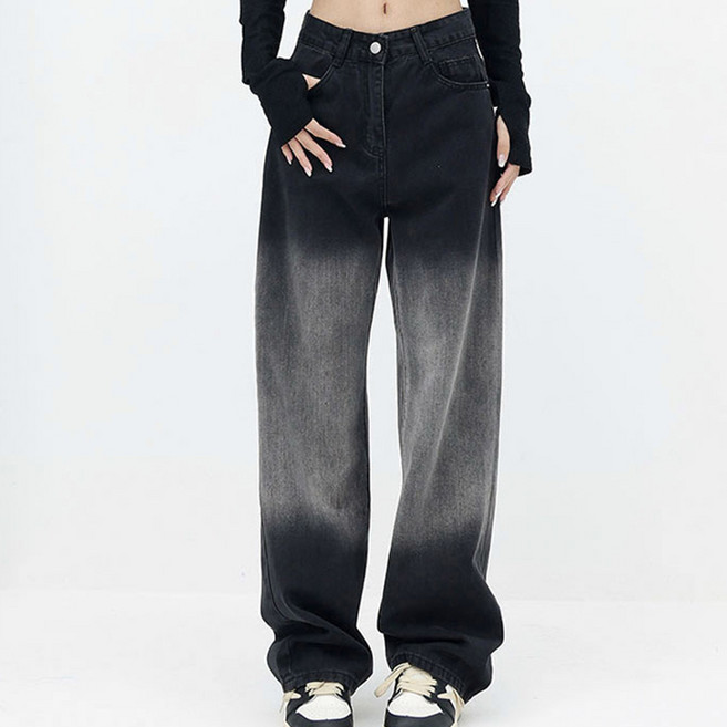 구디프 여성용 워시드 코튼 데님 팬츠