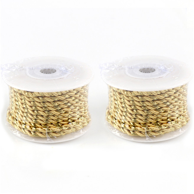 유니아트 롤꽈배기끈, 금색 노랑, 9.144m, 2개