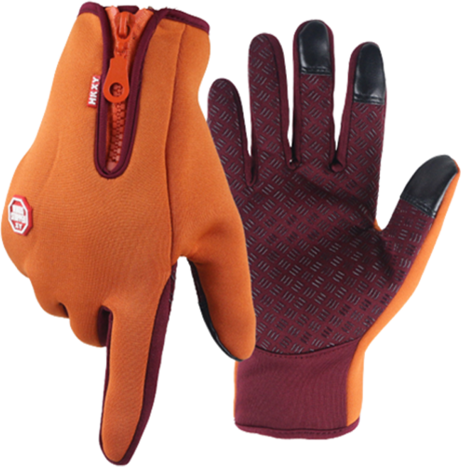 젤루뚝 방수 터치 방한이너 장갑 양손착용, 오렌지, 1개