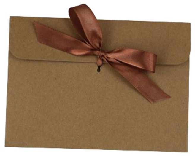 마켓감성 크래프트 종이 봉투, 브라운리본, 50개