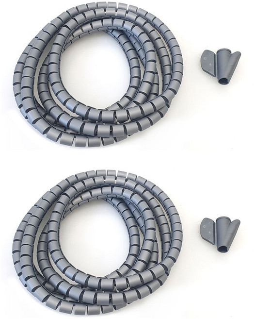 AGNO 아그노 매직 지퍼 케이블 전선정리 커버 10mm x 2m, 그레이, 2개