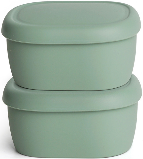 실리가든 실리콘 냉동밥 보관용기 다크그린 600ml, 2개, 단품