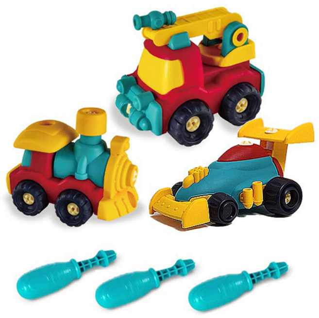 Joy Kids DIY 交通工具製作 創意工具遊戲 汽車3件組, 隨機出貨, 1套