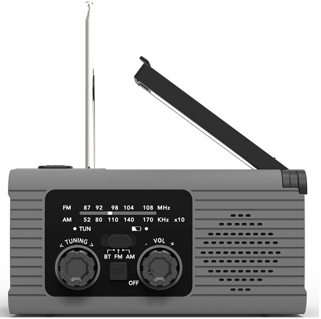 캠프365 5IN1 울트라 다용도 라디오 랜턴, 그레이, 1개