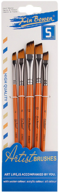 블랙트리 브라운 아트 수채화 사선붓 5종 세트, 1세트