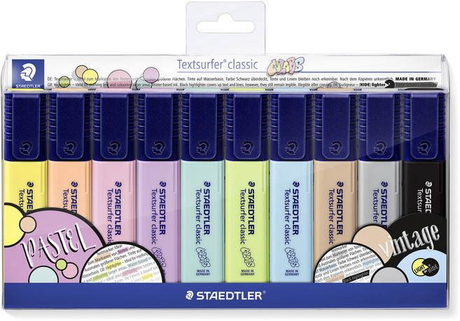STAEDTLER 施德樓 粉彩螢光筆 10色組 364CWP10, 混合色, 1套