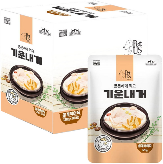 펫어스 생후 3개월 이후 반려동물 기운내개 습식파우치 10p, 닭고기+북어, 1.2kg, 1개