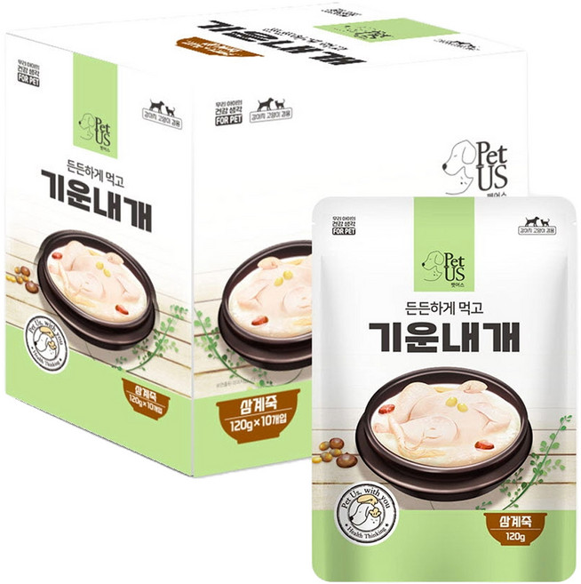 펫어스 생후 3개월 이후 반려동물 기운내개 습식파우치 10p, 닭, 1.2kg, 1개