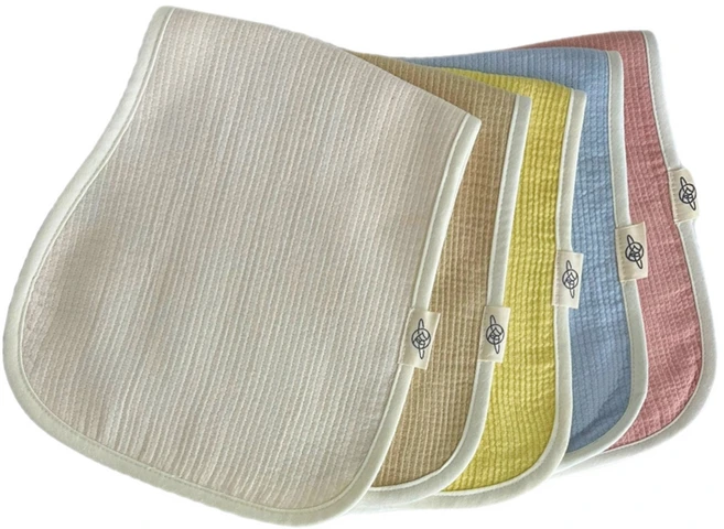 우쭈쭈베이비 유아용 6중 거즈 롤빕 트림패드 5종 세트, 아이보리, 오트밀, 레몬, 스카이, 핑크, 1세트 - 쿠팡