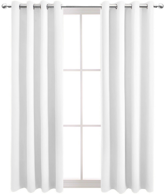 comet Home 打孔遮光隔熱窗簾, 純白色