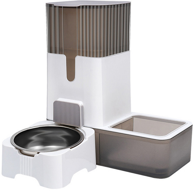 랜보어 반려동물 반자동 식기 플로팅 급수기 FREE, 그레이, 1개