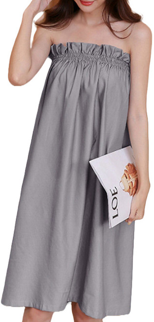 러빙랩 밴딩 튜브탑 원피스 골프 샤워가운 FREE, 그레이, 1개